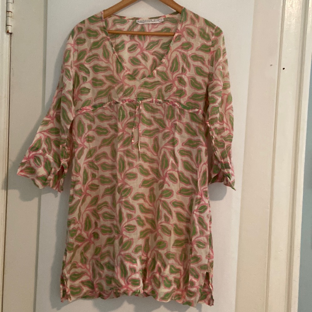 Gretchen Scott Pink and Green Cover Up, Size S